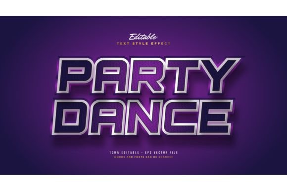 3D Retro Purple & White Text Effect