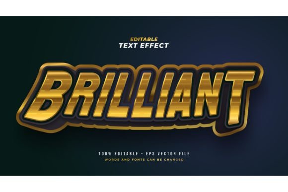 Brilliant Blue & Gold Text Style