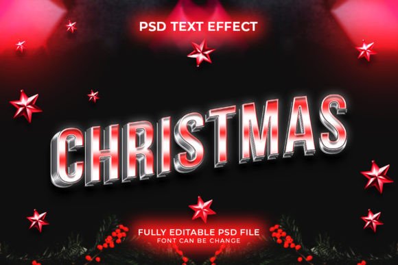 Christmas 3D Text Style Effect Template