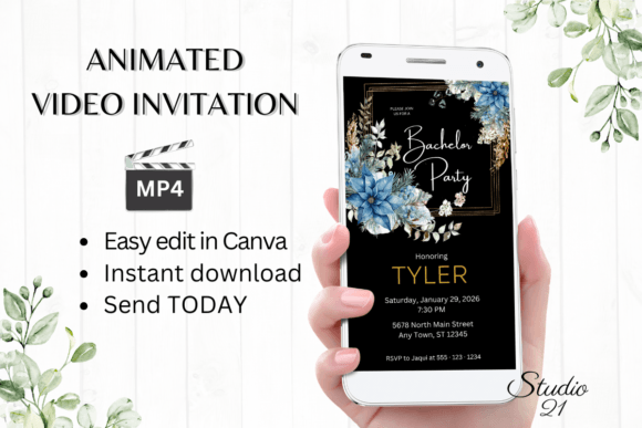 Christmas Bachelor Party Invite W5213