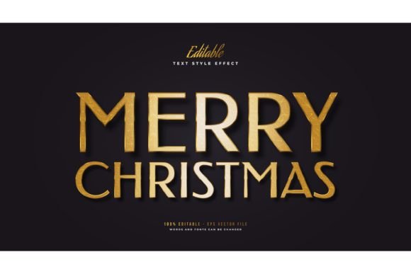 Christmas Text in Luxury Gold Style