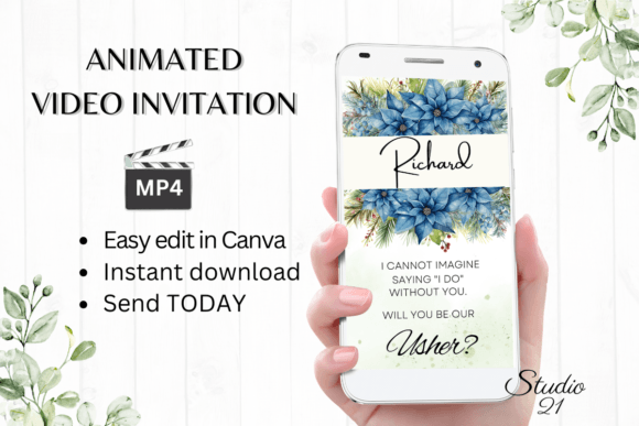 Christmas Usher Proposal W3216U: A Modern Digital Invitation for Holiday Proposals