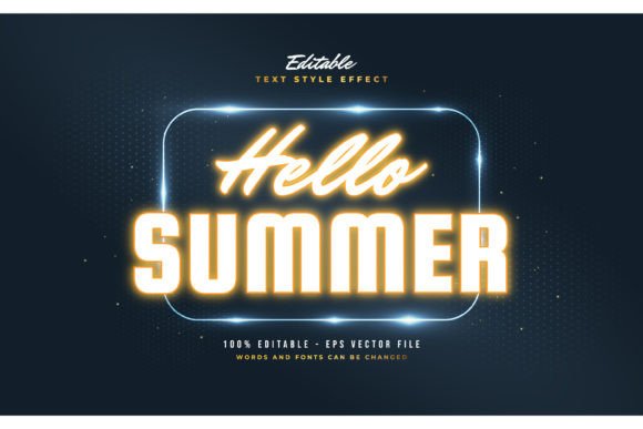 Editable Orange Neon Text Effect Guide