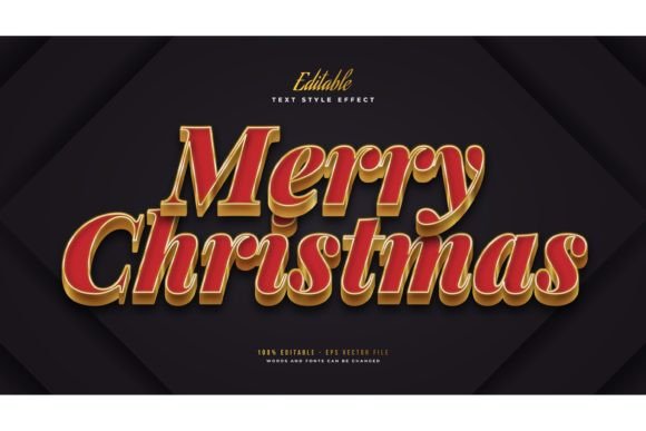 Elevate Your Holiday Branding with Merry Christmas Text in Red and Gold