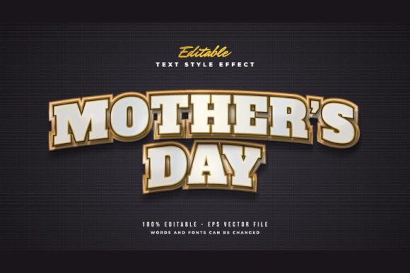 Elevating Celebrations with Mother’s Day Text in White and Gold
