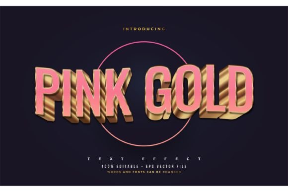 Luxury Pink & Gold Text Effect