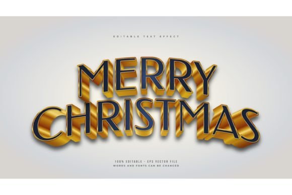 Mastering 3D Christmas Text in Blue and Gold Style for Professional Holiday Designs