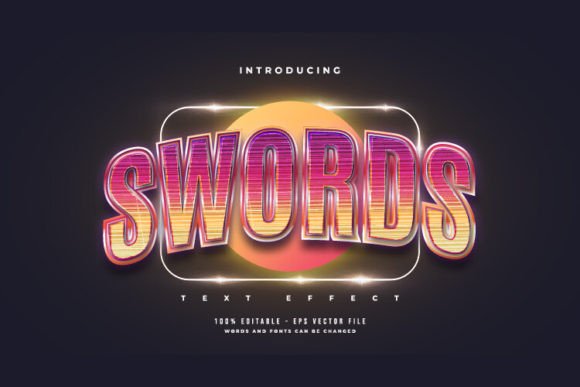 Mastering Colorful Swords Text in Retro Style for Impactful Designs