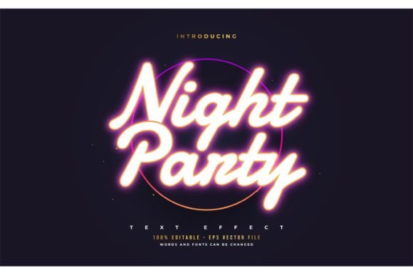 Mastering the Night Party Text Style with Neon Effect for Dynamic Visual Design