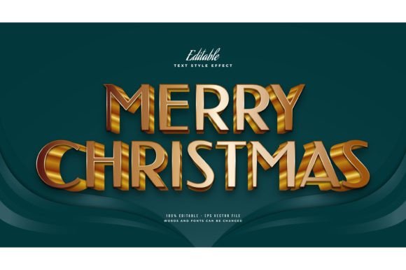 Strategic Visual Impact: Leveraging Gold Merry Christmas Text in 3D Effect for Brand Communication